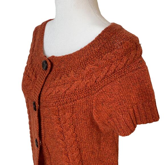 Jillian and Nicole Lambswool Sweater Pumpkin Orange Short Sleeve Petite Medium - Picture 5 of 9
